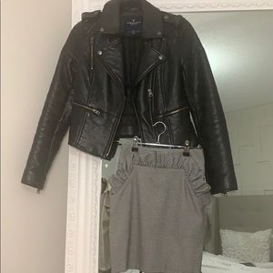 Houndstooth Skirt with pockets & zipper